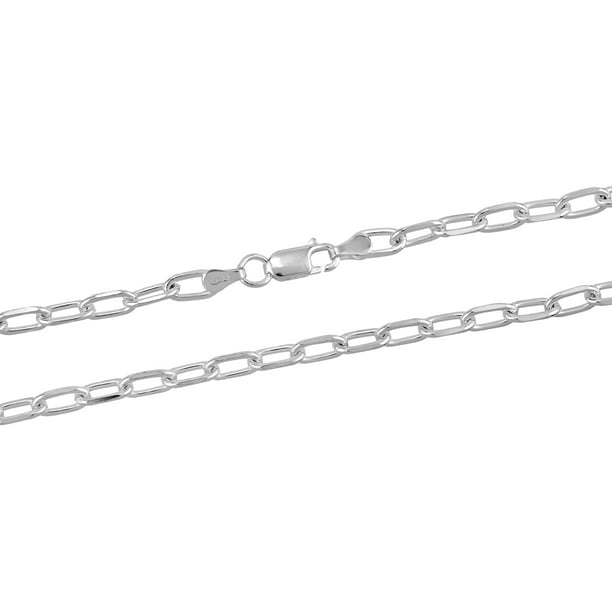 18 inch Rhodium Light Oval Cable Chain. 
